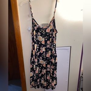 Black floral sundress with pockets